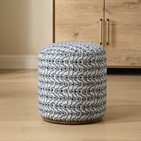 Cas Fabric Ottoman - Blue by Uttermost - View 2