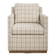 Basie Casual Linen Swivel Chair White - Beige by Uttermost - View 1