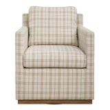 Basie Casual Linen Swivel Chair White - Beige by Uttermost - View 1