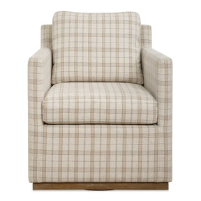 Basie Casual Linen Swivel Chair White - Beige by Uttermost - View 1