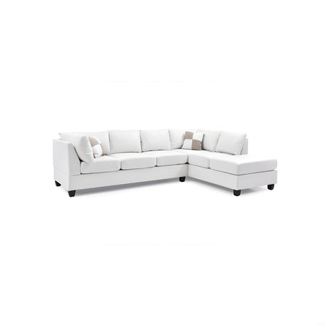 Malone G647B-SC Sectional Sofa with Pocketed Coil and Foam Seating, White PU, 111x78x34 inches - sold by Home Elegance USA