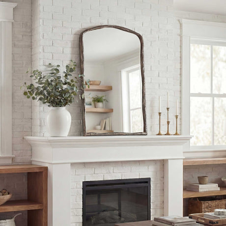 Hammered Arch Arch Mirror Nickel - Dark Gray by Uttermost - View 2