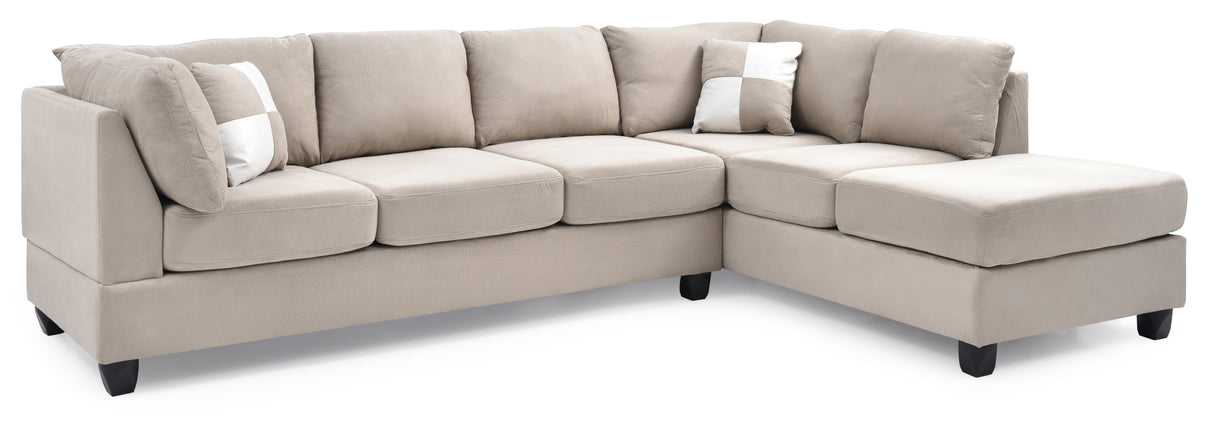 Malone G631B-SC Sectional ( Without Ottoman) , White