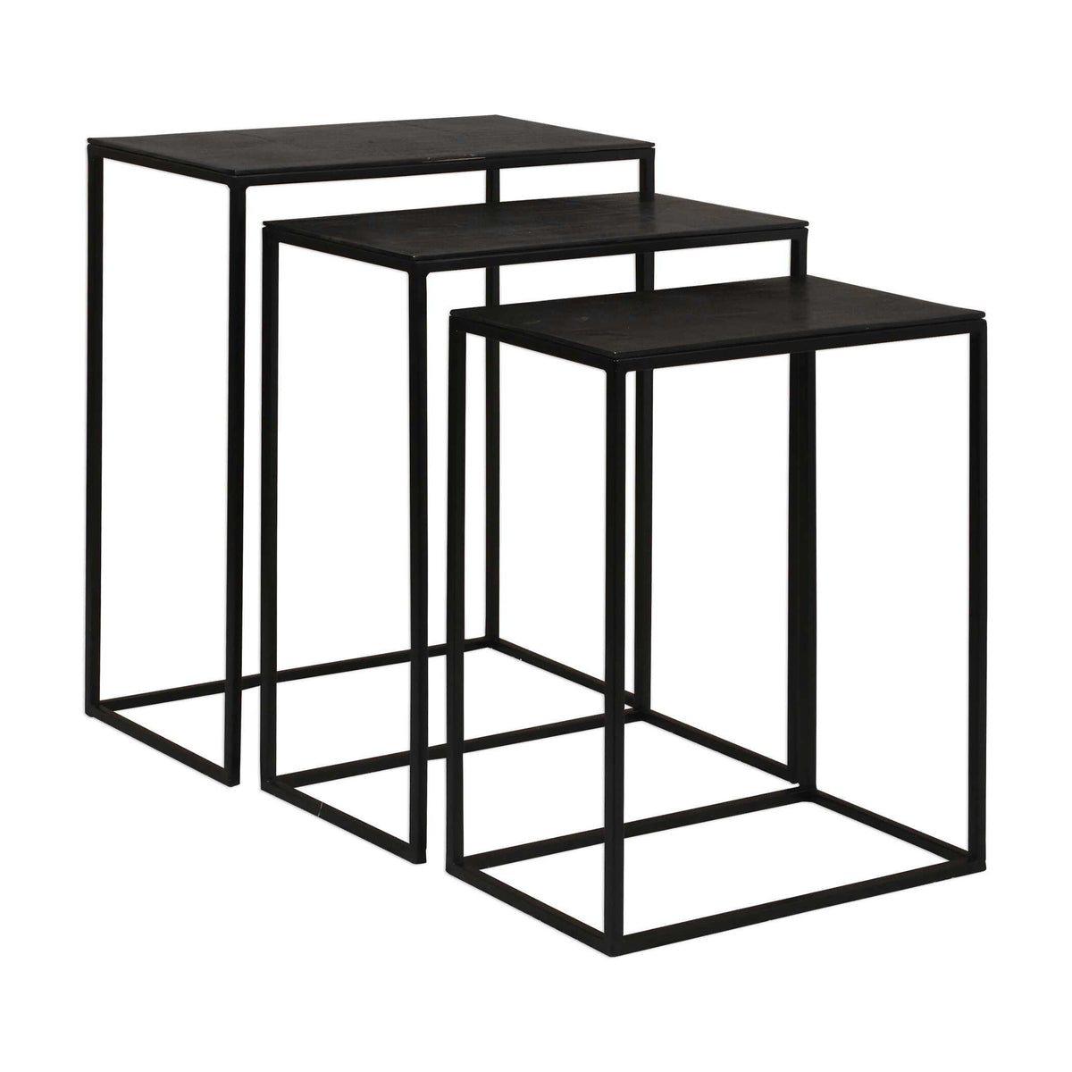 Coreene Iron Nesting Tables (Set of 3) - Black by Uttermost - View 1