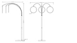 LED Three Ring Hong Kong  Arc Floor lamp // Chrome, Not Dimmable  | Finesse