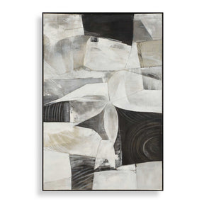 Folding Time Framed Abstract Art Black / Brown / Gray / White - Black / Gray by Uttermost - View 1