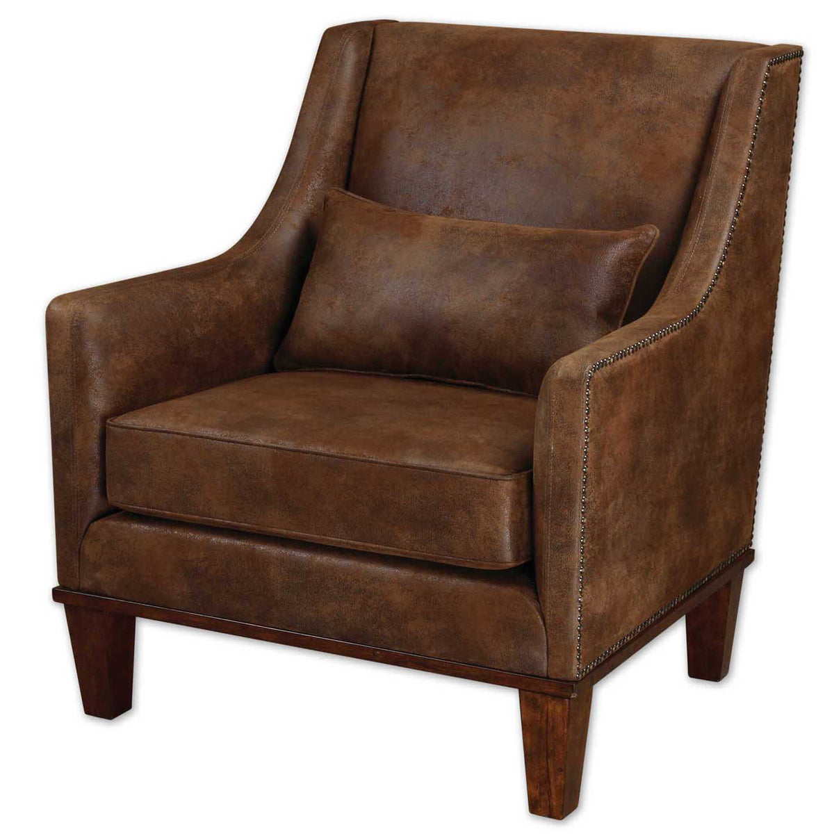 Clay Leather Armchair - Dark Brown by Uttermost - View 1