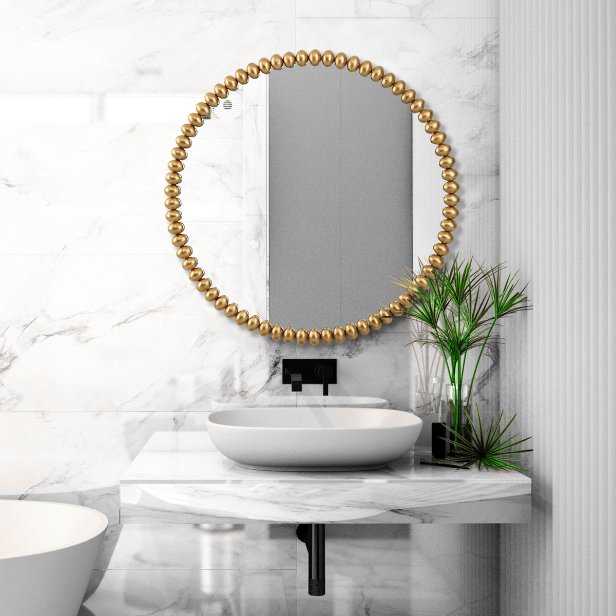 Byzantine Round Mirror - Gold by Uttermost - View 2
