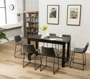 Bronco Antique Wood Finished Counter Height Dining Set: Table and Six Gray Chairs - sold by Home Elegance USA