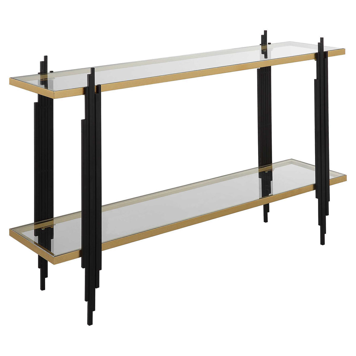 Empire Cityscape Console Table - Gold / Black by Uttermost - View 4