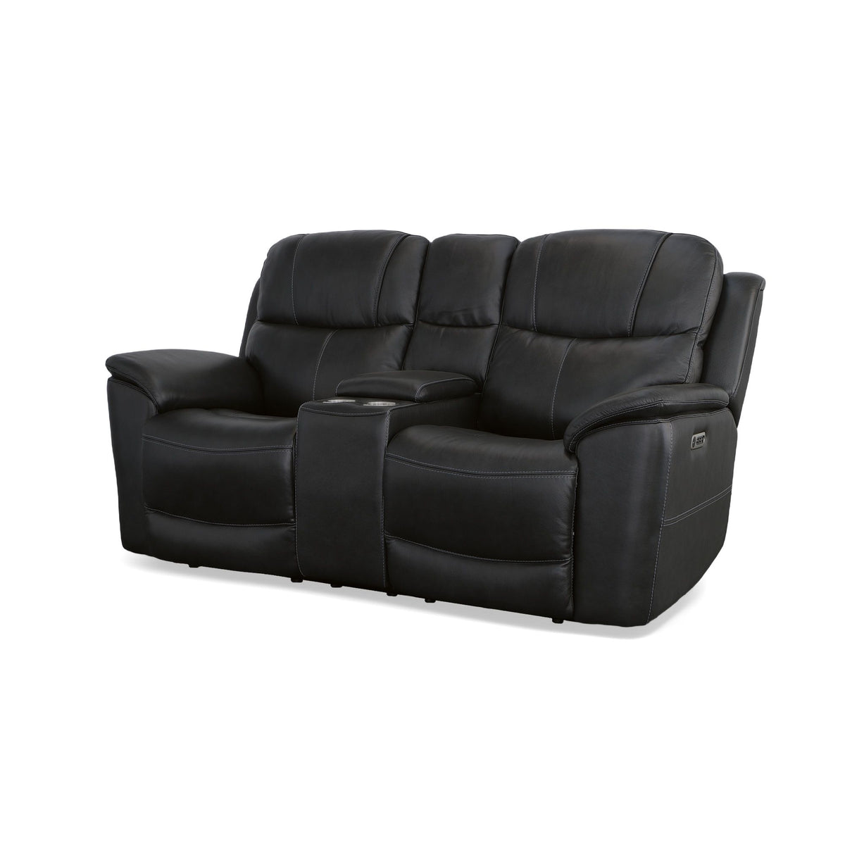 Crew Power Reclining Loveseat With Console, Power Headrests & Lumbar - Raven | Flexsteel