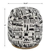 Dialogue Poof Ottoman - Black / White by Uttermost - View 8