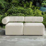 Bolster Back Armless Outdoor Sofa - White by Uttermost - View 4