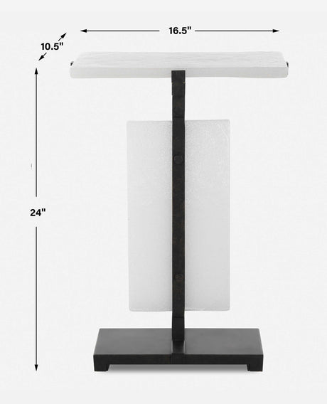 Elements Bubble Glass Accent Table - White by Uttermost - View 7