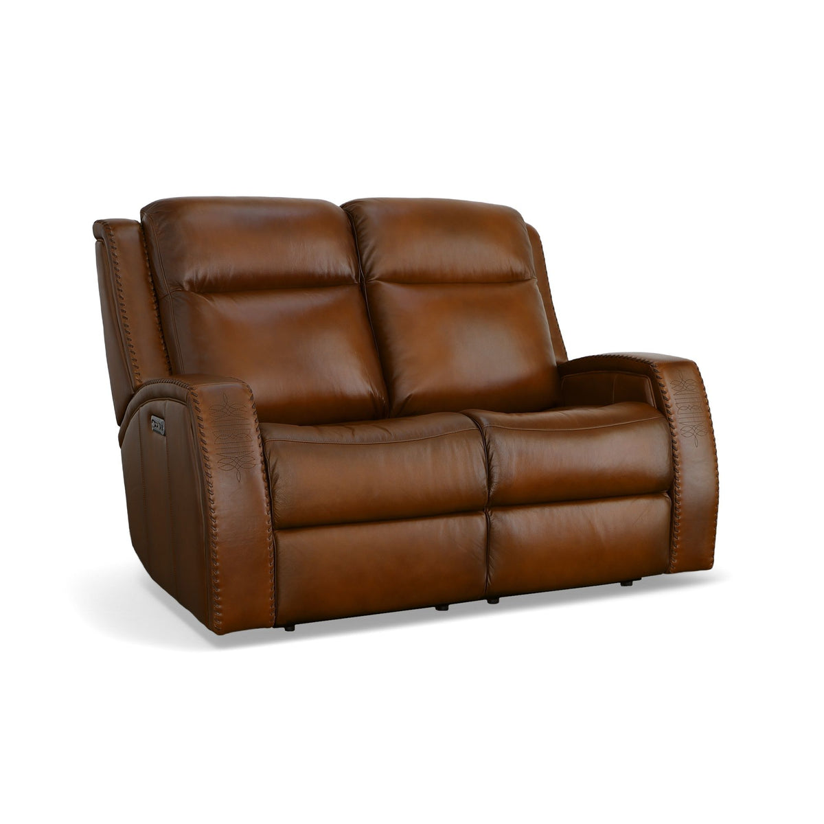 Mustang Power Loveseat With Power Headrest - Rust | Flexsteel