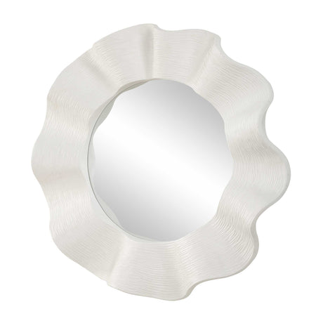 Wave Length Round Mirror White - Silver by Uttermost - View 5