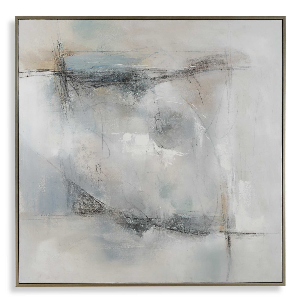 Contort Hand Painted Abstract Art - Gray by Uttermost - View 1