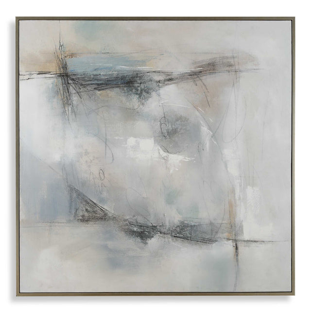 Contort Hand Painted Abstract Art - Gray by Uttermost - View 1