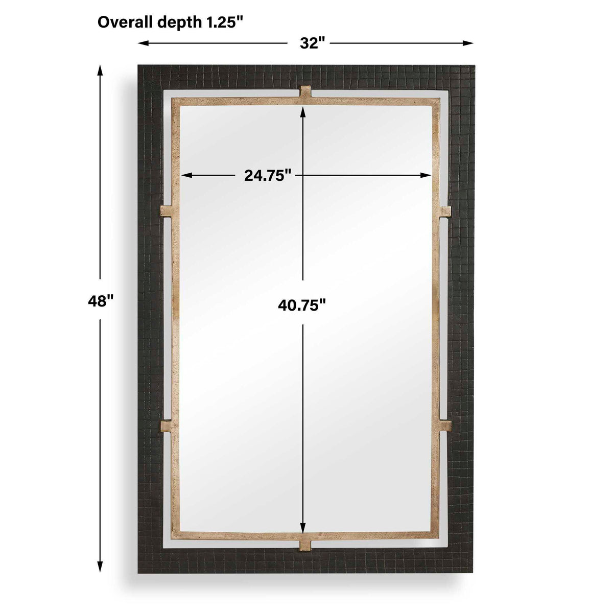 Guerra Mirror Walnut & Brass - Bronze / Dark Brown by Uttermost - View 6