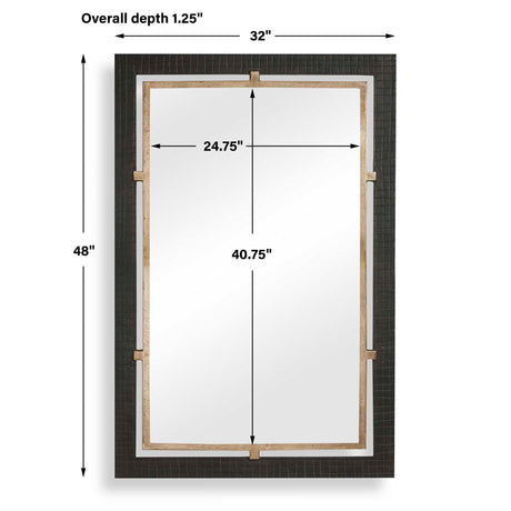 Guerra Mirror Walnut & Brass - Bronze / Dark Brown by Uttermost - View 6