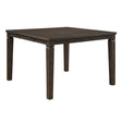 Classic Dark Espresso Finish Counter Height Table with Removable Leaf Square Wooden Dining Furniture 1pc