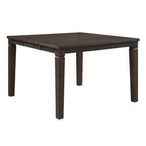 Classic Dark Espresso Finish Counter Height Table with Removable Leaf Square Wooden Dining Furniture 1pc