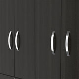 Hamilton Mobile Armoire, 4-Doors Cabinet, Three Drawers, Rods, Four Shelves, Black Wengue - Bedroom - sold by Home Elegance USA