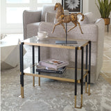 Kentmore Glass Side Table Black & Gold - Gold / Black by Uttermost - View 2