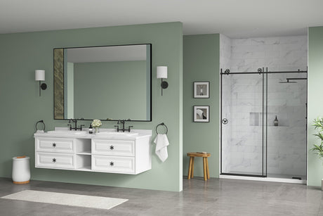 72*23*21in Wall Hung Doulble Sink Bath Vanity Cabinet Only in Bathroom Vanities without Tops - W1272107576 - image - 4