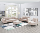 Beautiful 6pcs Modular Sofa Set 4x One Arm Chairs 1x Armless Chair 1x Ottoman Living Room Furniture Blush Pink Morgan Fabric