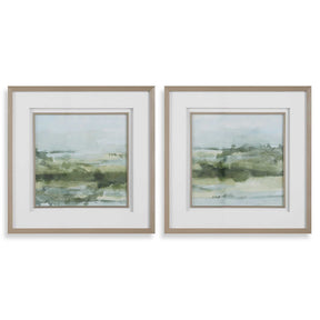 Soft Sage Abstract Landscape Prints (Set of 2) - Gray by Uttermost - View 1