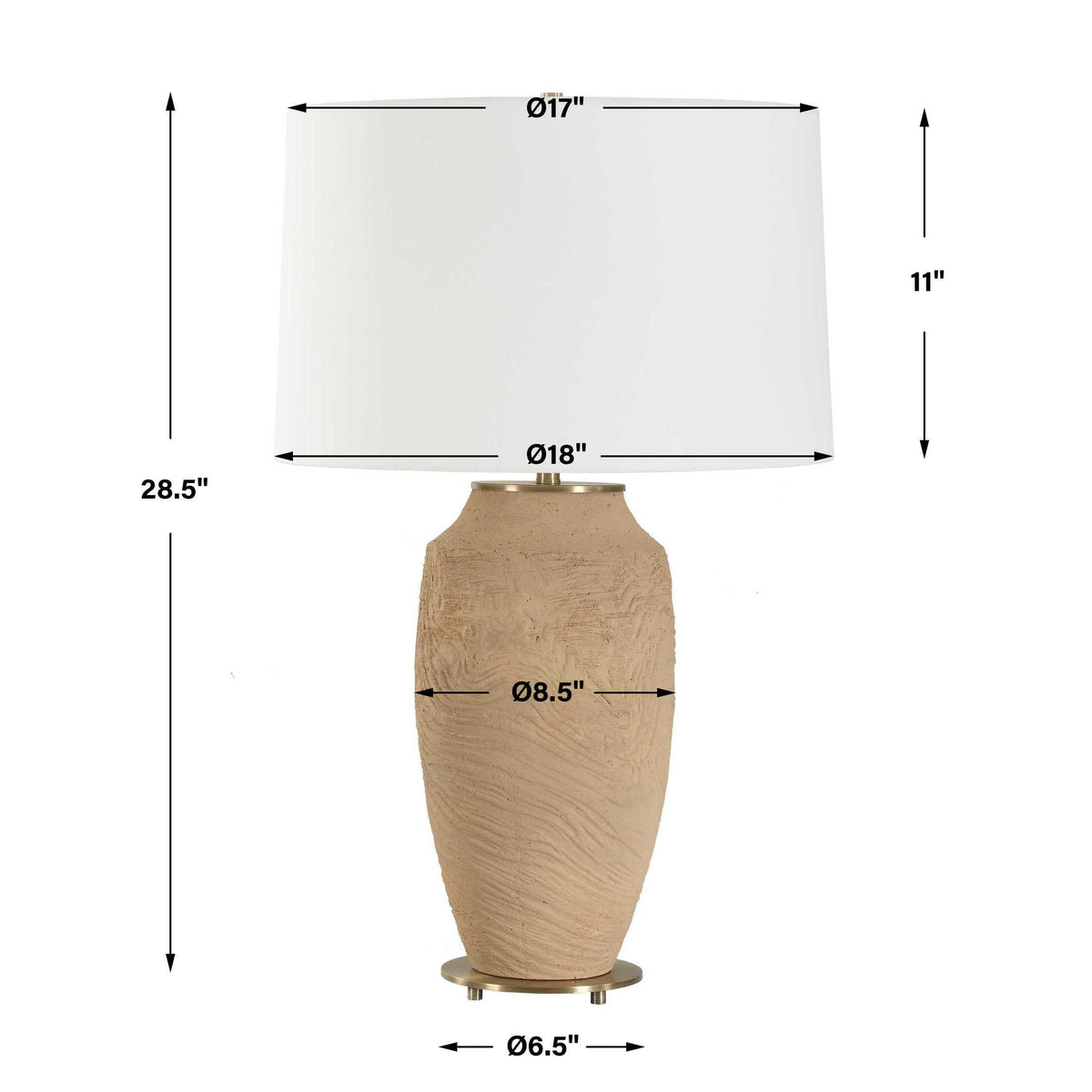 Sandstone Flow Table Lamp Terracotta - Light Brown by Uttermost - View 7