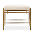 Karleen Plush Small Brass Bench - White / Gold by Uttermost - View 1