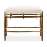 Karleen Plush Small Brass Bench - White / Gold by Uttermost - View 1