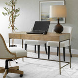 Aristotle Natural Wood Modern Desk - Light Brown by Uttermost - View 3