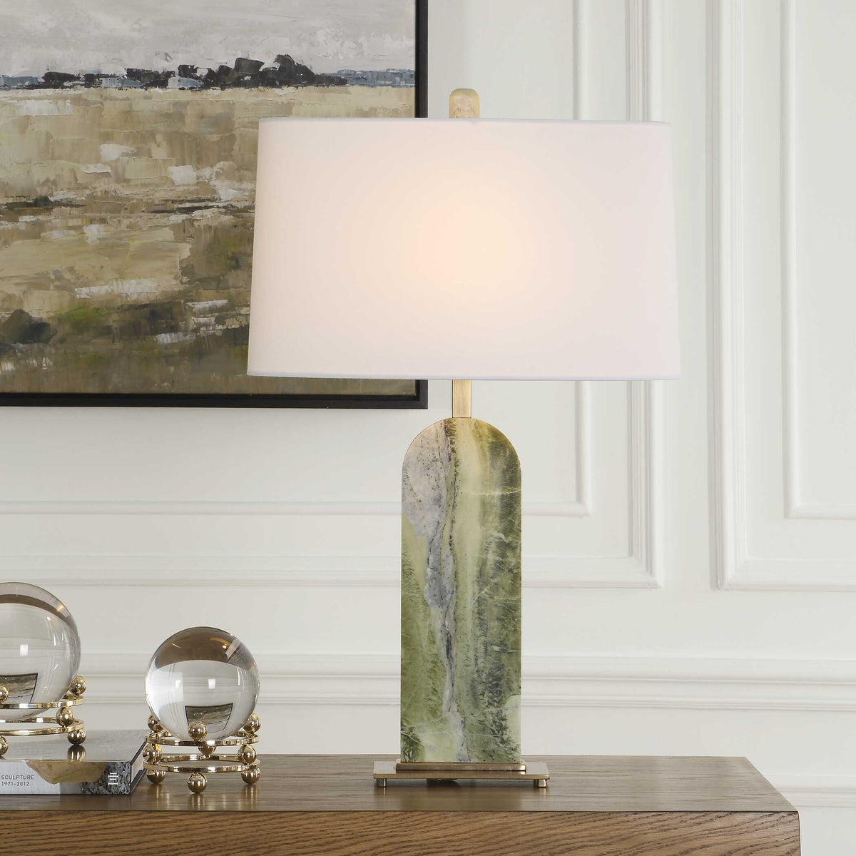 Moorea Marble Table Lamp - Green by Uttermost - View 2