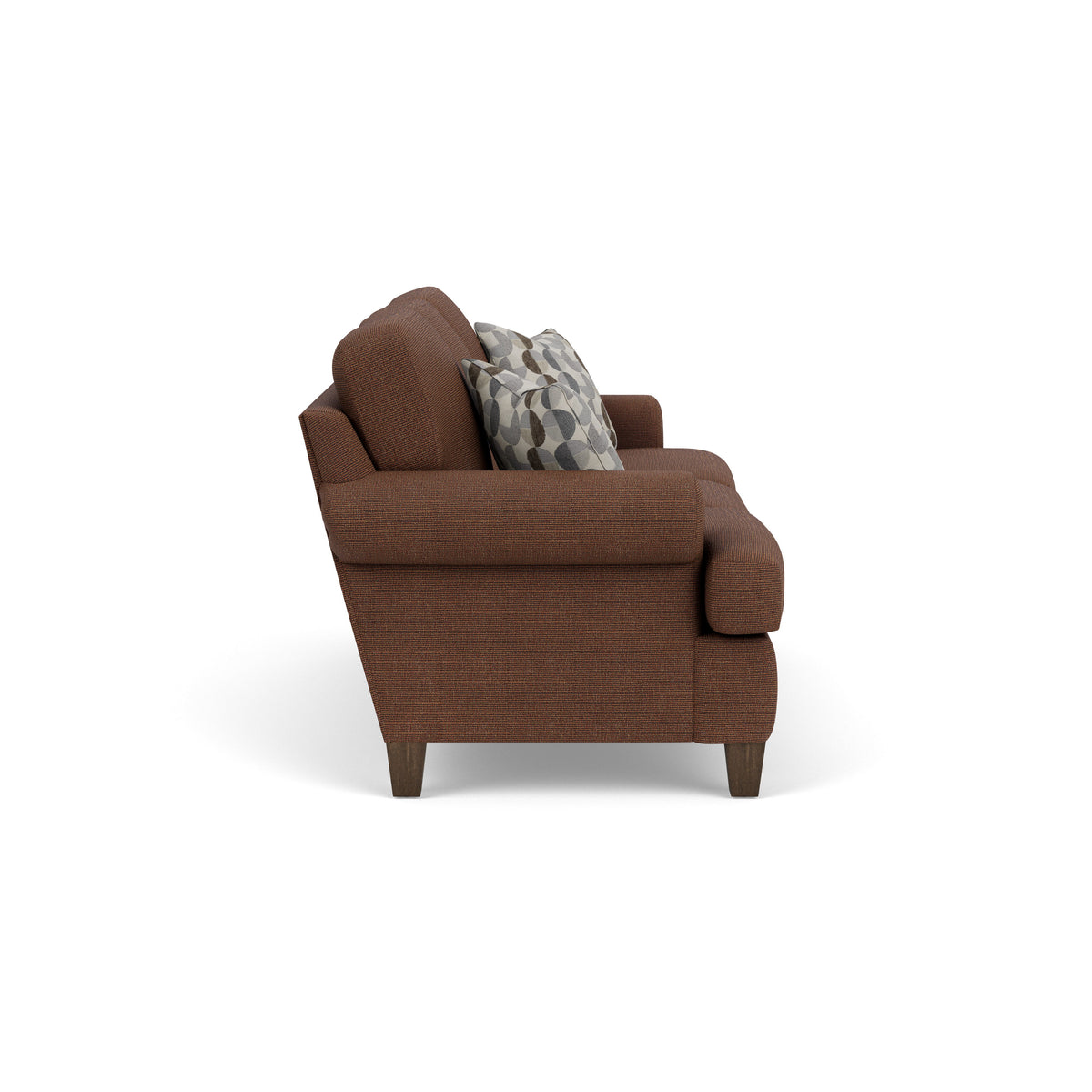 Moxy Fabric Sofa, T-Shaped Seat Cushion, Curved Sock Arms | Flexsteel
