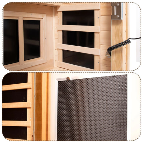 Low EMF Hemlock Far-Infrared Indoor Sauna with Heating Panels – One Person - sold by Home Elegance USA