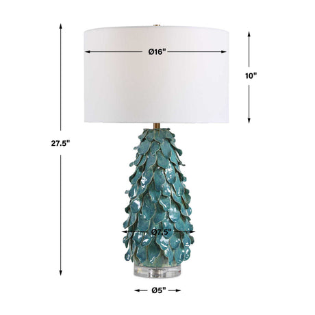 Mina Table Lamp Teal Blue - Blue / Green by Uttermost - View 7