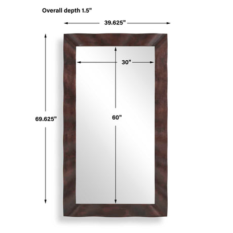 Wrinkle Wavy Wood Mirror Woodtone - Dark Brown by Uttermost - View 7