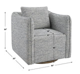 Corben Swivel Chair - Light Gray by Uttermost - View 8