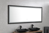 88 in. W x 38 in. H Super Bright Led Bathroom Mirror with Lights, Metal Frame Mirror Wall Mounted Lighted Vanity Mirrors for Wall, Anti Fog Dimmable Led Mirror for Makeup, Horizontal/Verti - W127290279 - image - 2