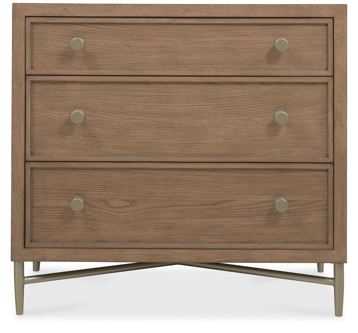 Sonnet Three-Drawer Nightstand - Dark Gray / Light Brown by Hooker Furniture - View 5