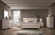 Imerland Contemporary White Wash Finish Bedroom 6-piece Set, King Bed, Dresser, Mirror, 2 Nightstands, Chest - sold by Home Elegance USA