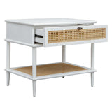 Coast Rattan Side Table White / Woodtone - White / Light Brown by Uttermost - View 4