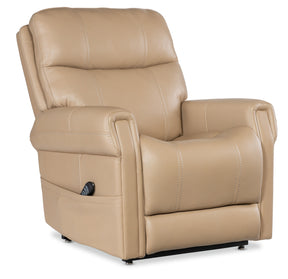 Carroll Power Recliner With Power Headrest, Lumbar & Lift - Beige by Hooker Furniture - View 1