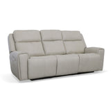 Barnett Power Reclining Sofa With Power Headrests & Lumbar - Timber | Flexsteel