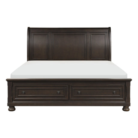 1pc Queen Size Platform Bed with Footboard Storage Drawers Traditional Design Bedroom Furniture - B011S00159 - image - 3