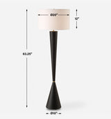 Layla Black Tapered Floor Lamp by Uttermost - View 7