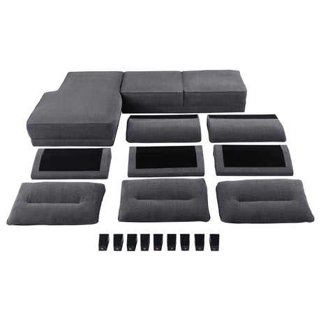 Verona Grey Loose Back Sectional Sofa - sold by Home Elegance USA